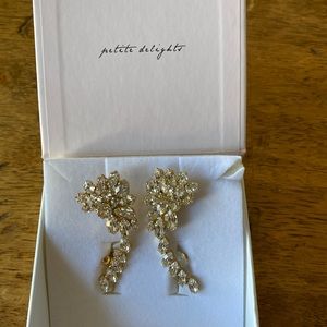 Bridal Earrings, Clear Crystal Bridal Climbing Earrings